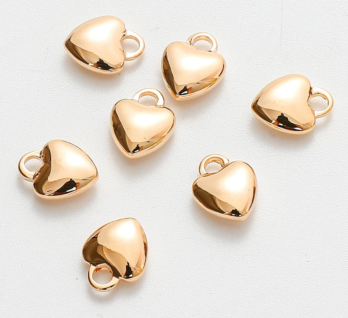 Gold Filled Alternative EP Charm Beads Findings For Jewelry, Heart & Star Charms, Tube Hangers (7x9mm-15mm, Base, Water Resistant)