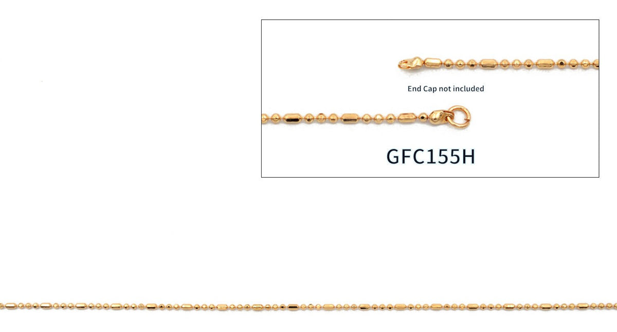 Gold filled Look, EP Saturn Beaded Barleycorn Link Chain Customizable Jewelry jewelry making supplies - detail image 7