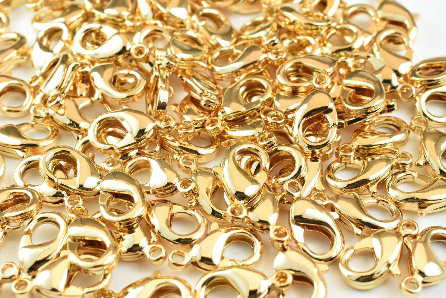 10 PCs 18K/14K Gold Filled Look, Lobster Clasp Sizes, 8x4mm, 9x5mm, 12x7mm, 14x8mm, 15x10mm Gold Filled Findings Beads Jew...