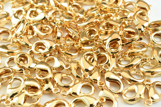 10 PCs 18K/14K Gold Filled Look, Lobster Clasp Sizes, 8x4mm, 9x5mm, 12x7mm, 14x8mm, 15x10mm Gold Filled Findings Beads Jew...