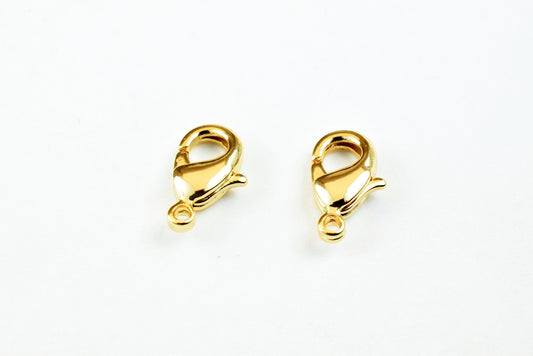 10 PCs 18K/14K Gold Filled Look, Lobster Clasp Sizes, 8x4mm, 9x5mm, 12x7mm, 14x8mm, 15x10mm Gold Filled Findings Beads Jew...