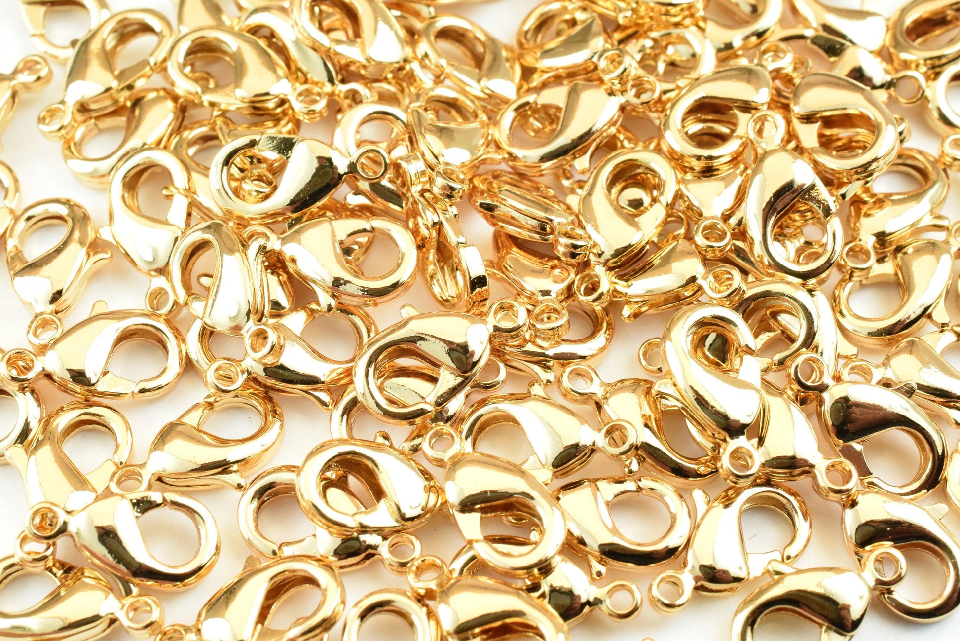 10 PCs 18K/14K Gold Filled Look, Lobster Clasp Sizes, 8x4mm, 9x5mm, 12x7mm, 14x8mm, 15x10mm Gold Filled Findings Beads Jew...