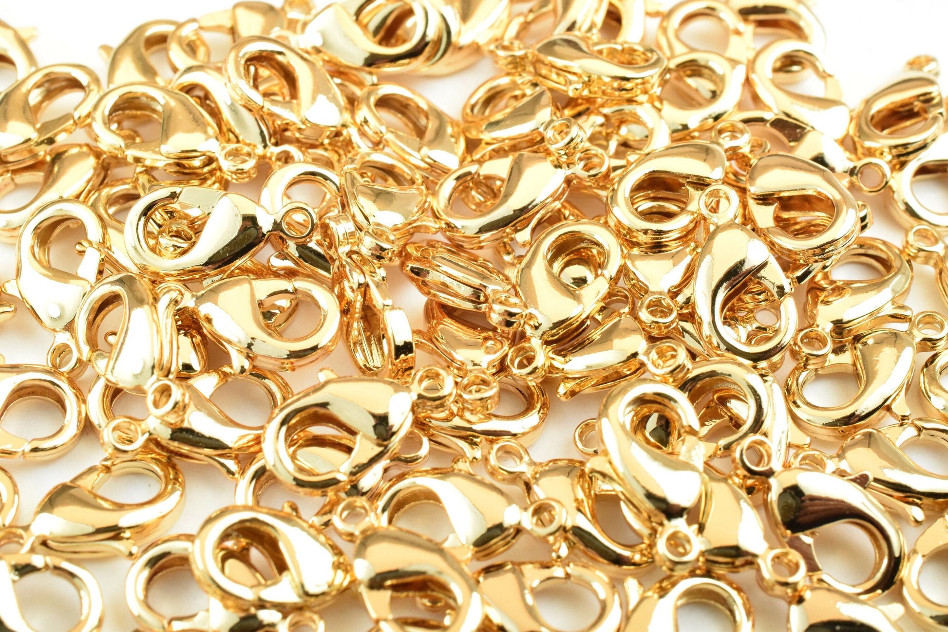 10 PCs 18K/14K Gold Filled Look, Lobster Clasp Sizes, 8x4mm, 9x5mm, 12x7mm, 14x8mm, 15x10mm Gold Filled Findings Beads Jew...