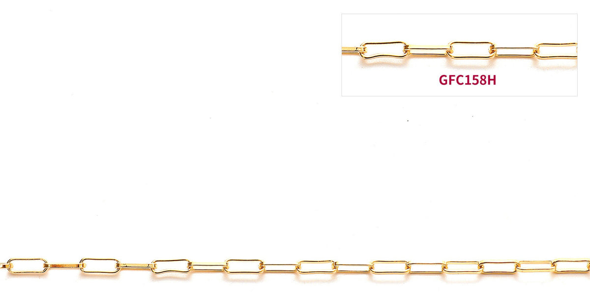 Gold filled EP Saturn Crinkle Paper Clip Cable Chain Customizable Jewelry 3FT/PK jewelry making supplies - detail image 4