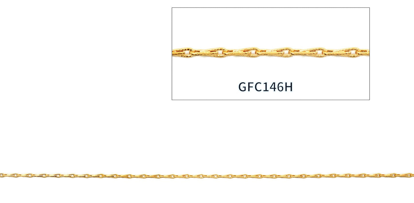 Gold filled EP Saturn Beaded Barleycorn Link Chain Customizable Jewelry by Foot 3FT/1 PK jewelry making supplies - detail...