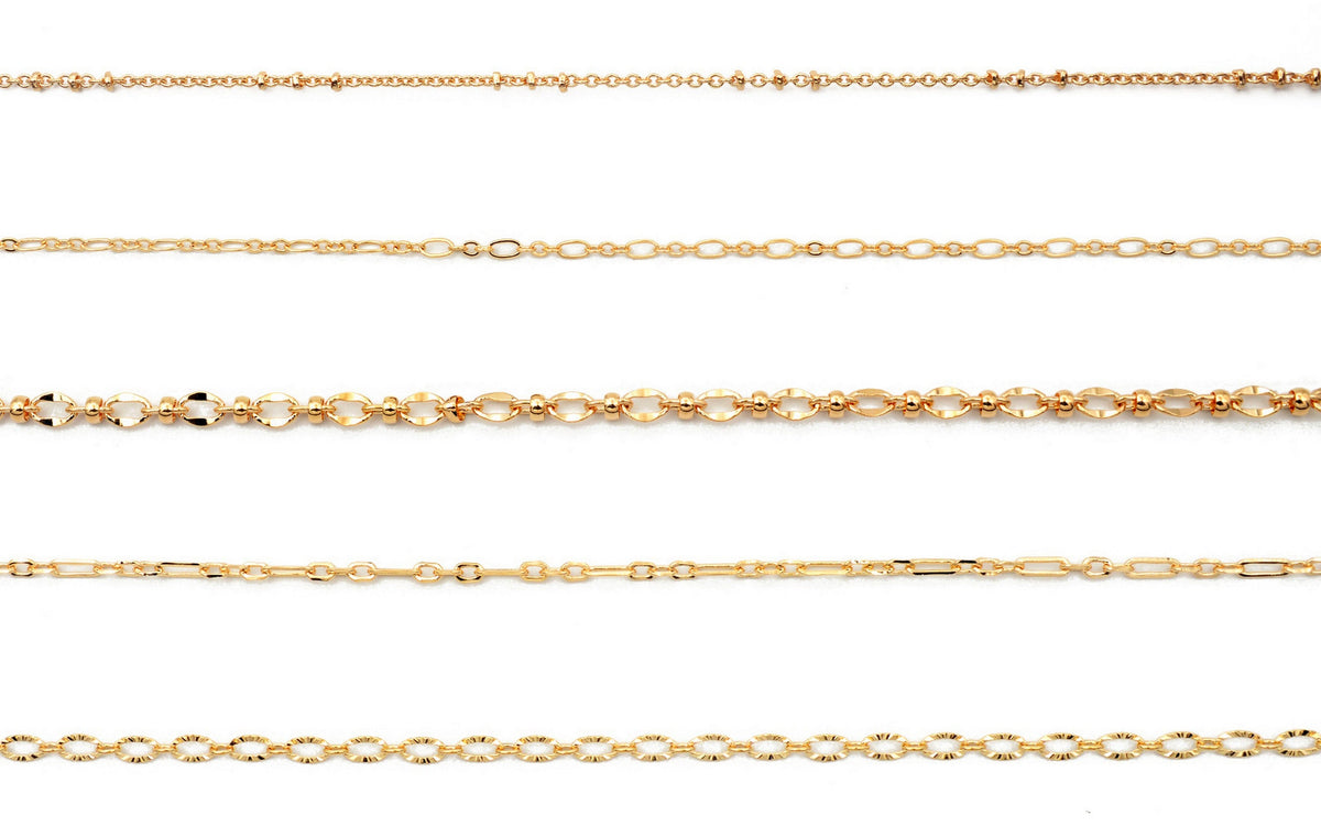Gold Filled Look, Saturn Paper Clip Link Chain Customizable Jewelry by Foot 3FT/1 PK jewelry making supplies - detail image 3