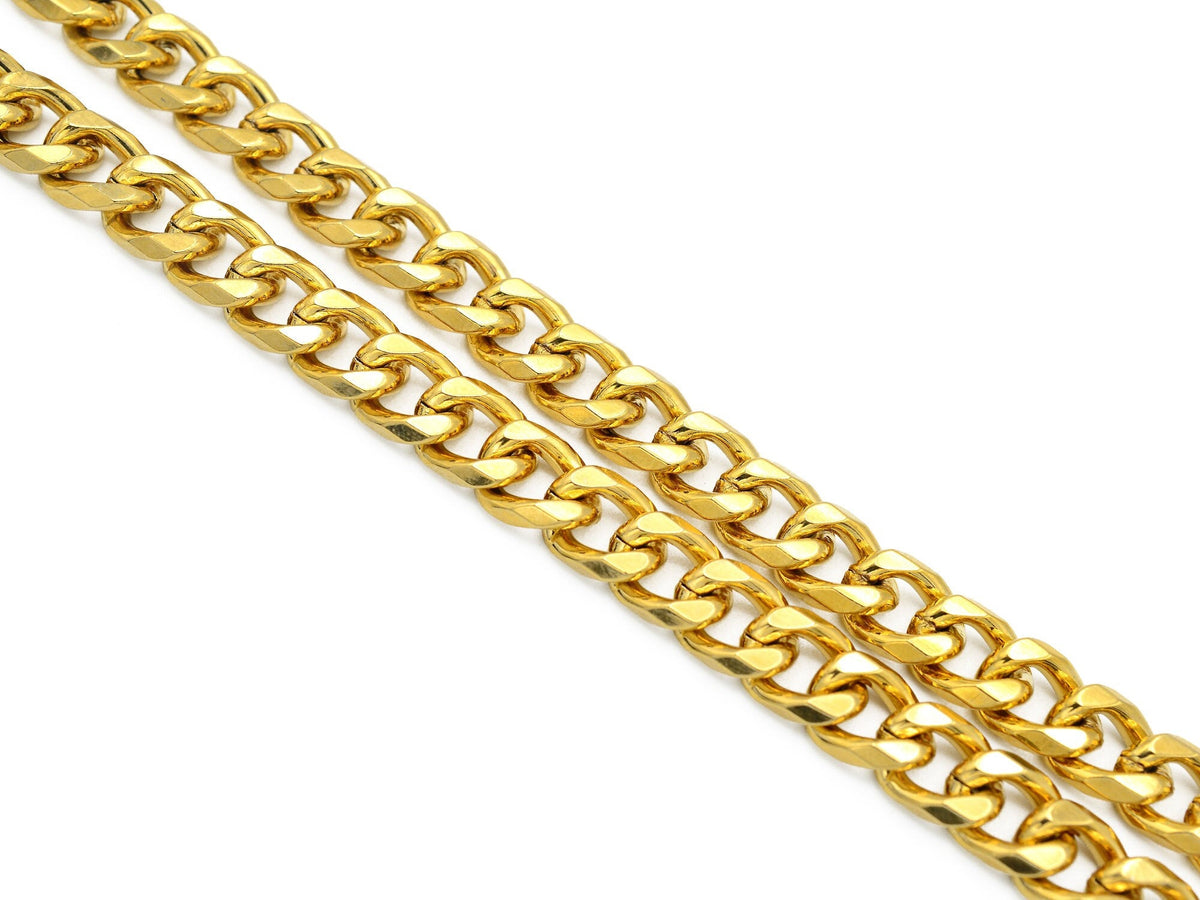 18k Gold Filled Alternative Cuban Curb Chain Necklace, Jewelry Making Supplies, Tarnish Resistant (2mm-12mm Widths, )