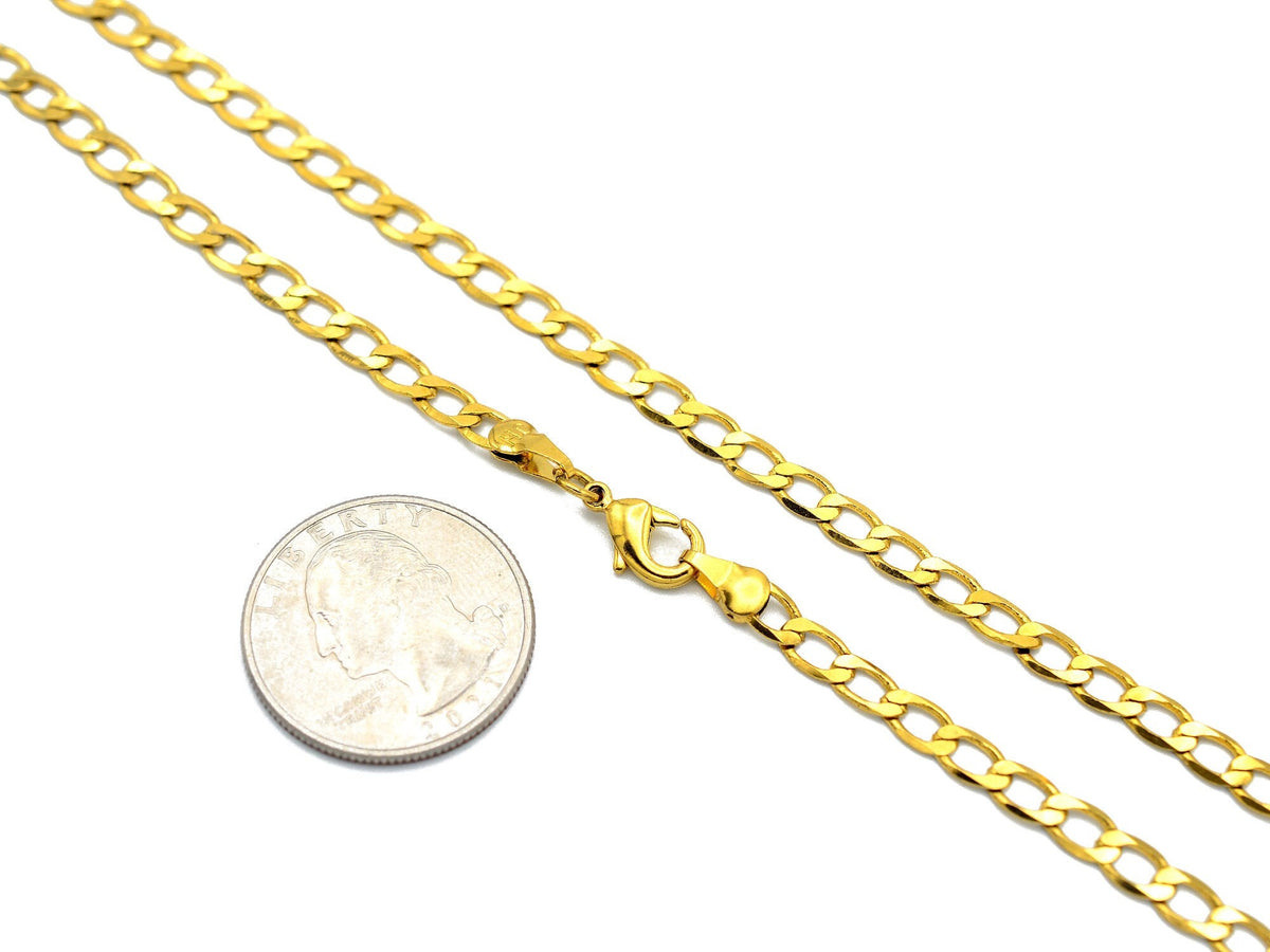 18k Gold Filled Alternative Cuban Curb Chain Necklace, Jewelry Making Supplies, Tarnish Resistant (2mm-12mm Widths, )