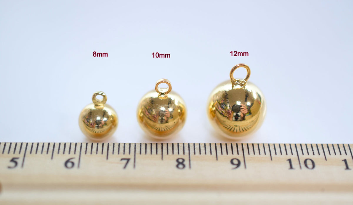 18K Gold Filled Alternative Plain Hanger Beads - Tarnish Resistant Findings, Multiple Sizes 3mm-12mm, Base, Jewelry Craft Supplies
