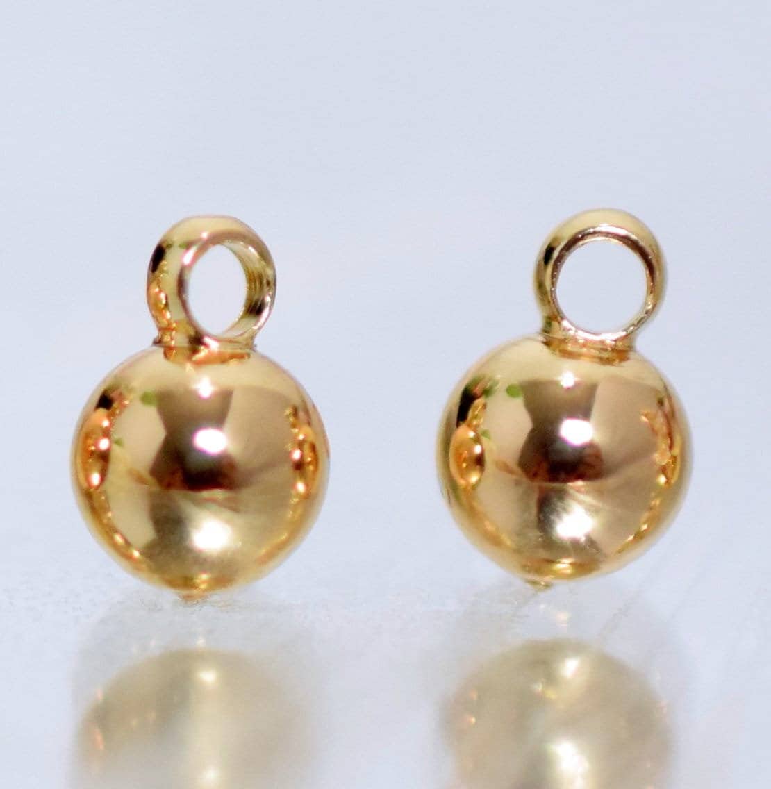 18K Gold Filled Alternative Plain Hanger Beads - Tarnish Resistant Findings, Multiple Sizes 3mm-12mm, Base, Jewelry Craft Supplies