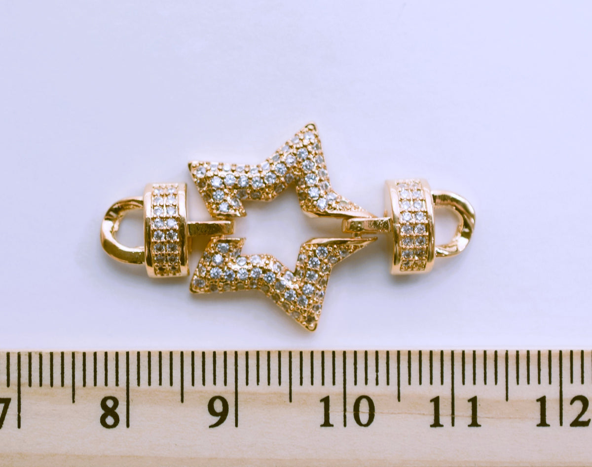 Gold filled Look, EP Evil Eye/Locker pendant charms cubic zirconia and Clasp Findings multi color/Toggle /Circle/Star conn...