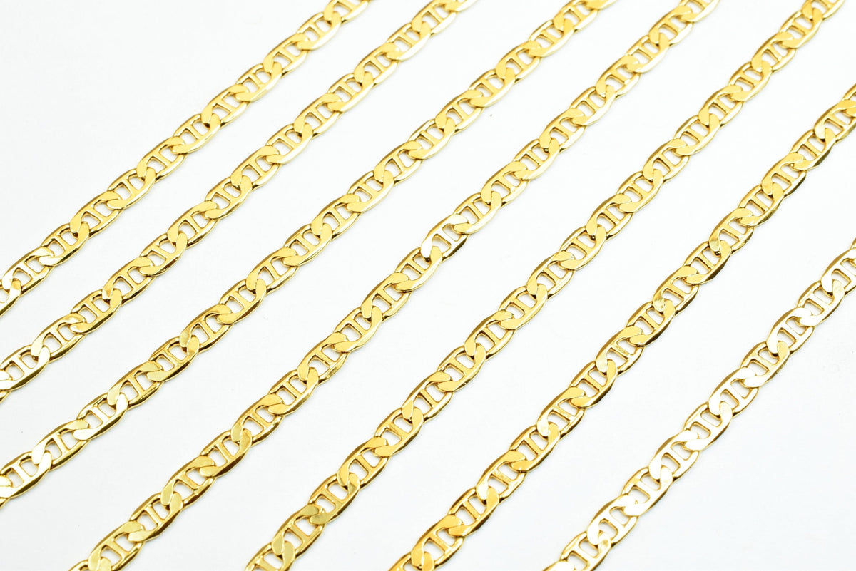 2.5mm Gold Filled Look, EP chain 18k GFC032H sold by foot for jewelry making jewelry making supplies - detail image 7
