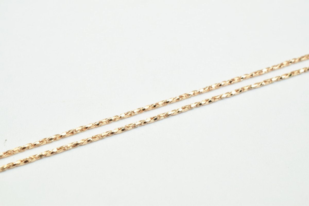 18K Rose gold filled EP tarnish resistant Chain 17.5" Inches Long 1mm width 1mm Thickness CG247 jewelry making supplies
