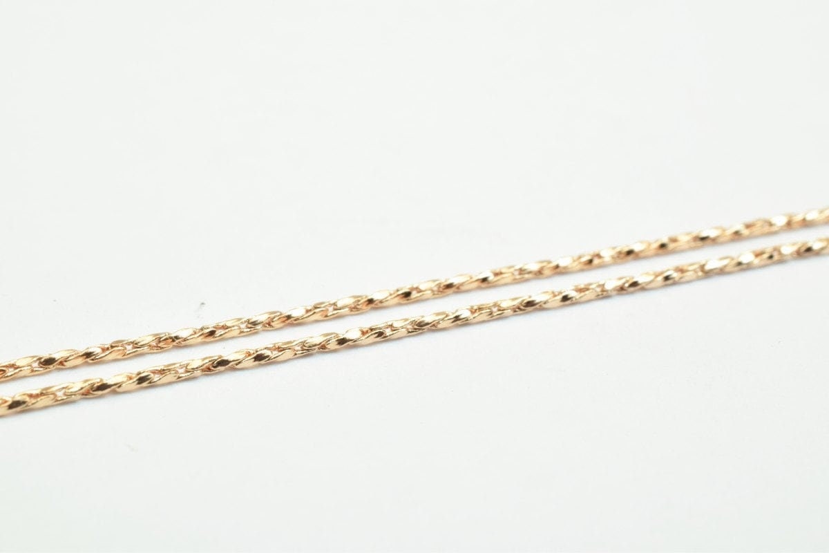 18K Rose gold filled EP tarnish resistant Chain 17.5" Inches Long 1mm width 1mm Thickness CG247 jewelry making supplies -...