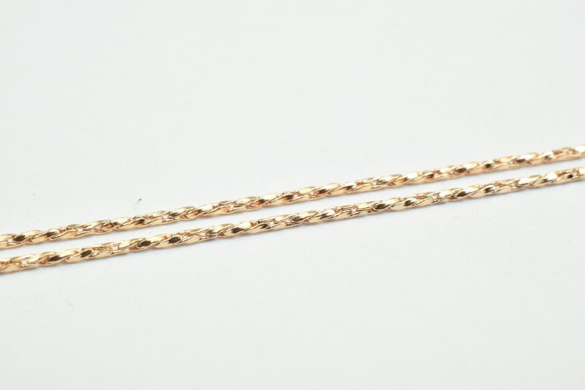 18K Rose gold filled EP tarnish resistant Chain 17.5" Inches Long 1mm width 1mm Thickness CG247 jewelry making supplies -...