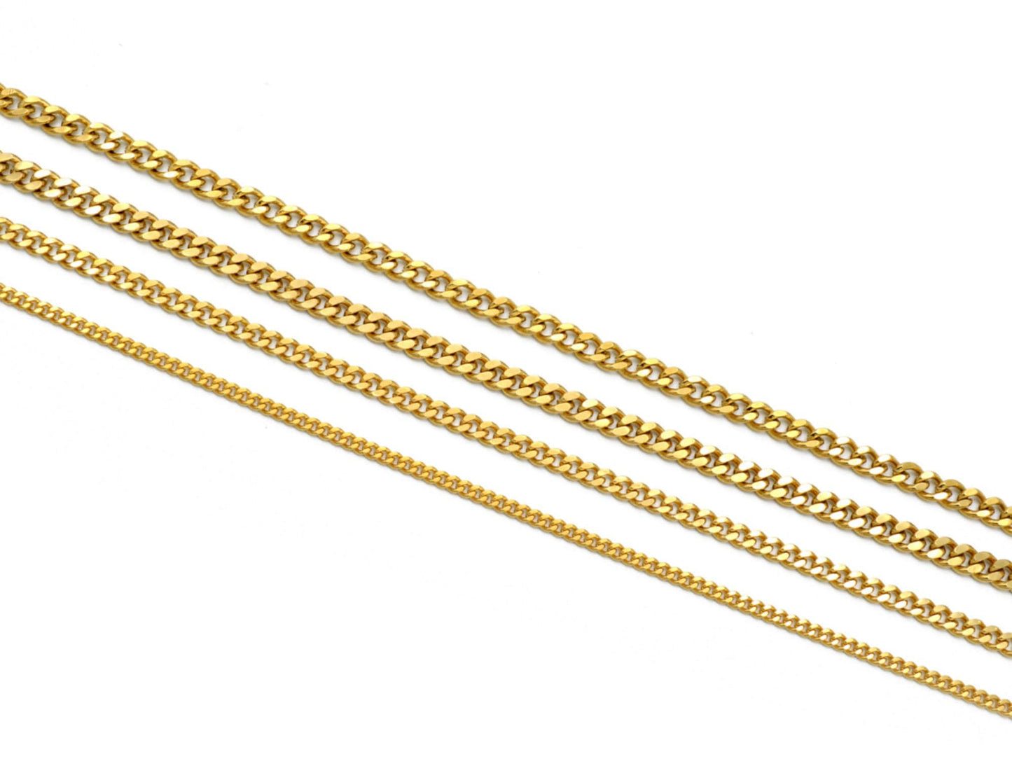 Gold Filled Alternative Cuban Link Chain Necklace: Flat Curb Style - Tarnish Resistant, Thick Gold Layering, Mens Jewelry Gift