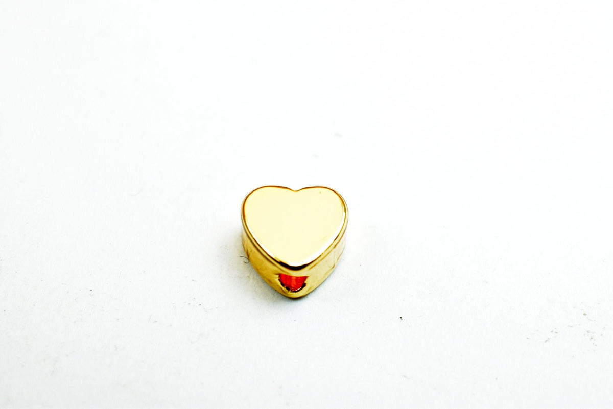 EP Heart Beads Tarnish Resistant Gold, Jewelry Craft Supplies, 5mm-6mm Small Hearts (25 Pcs, Electroplated , Tarnish Resistant)