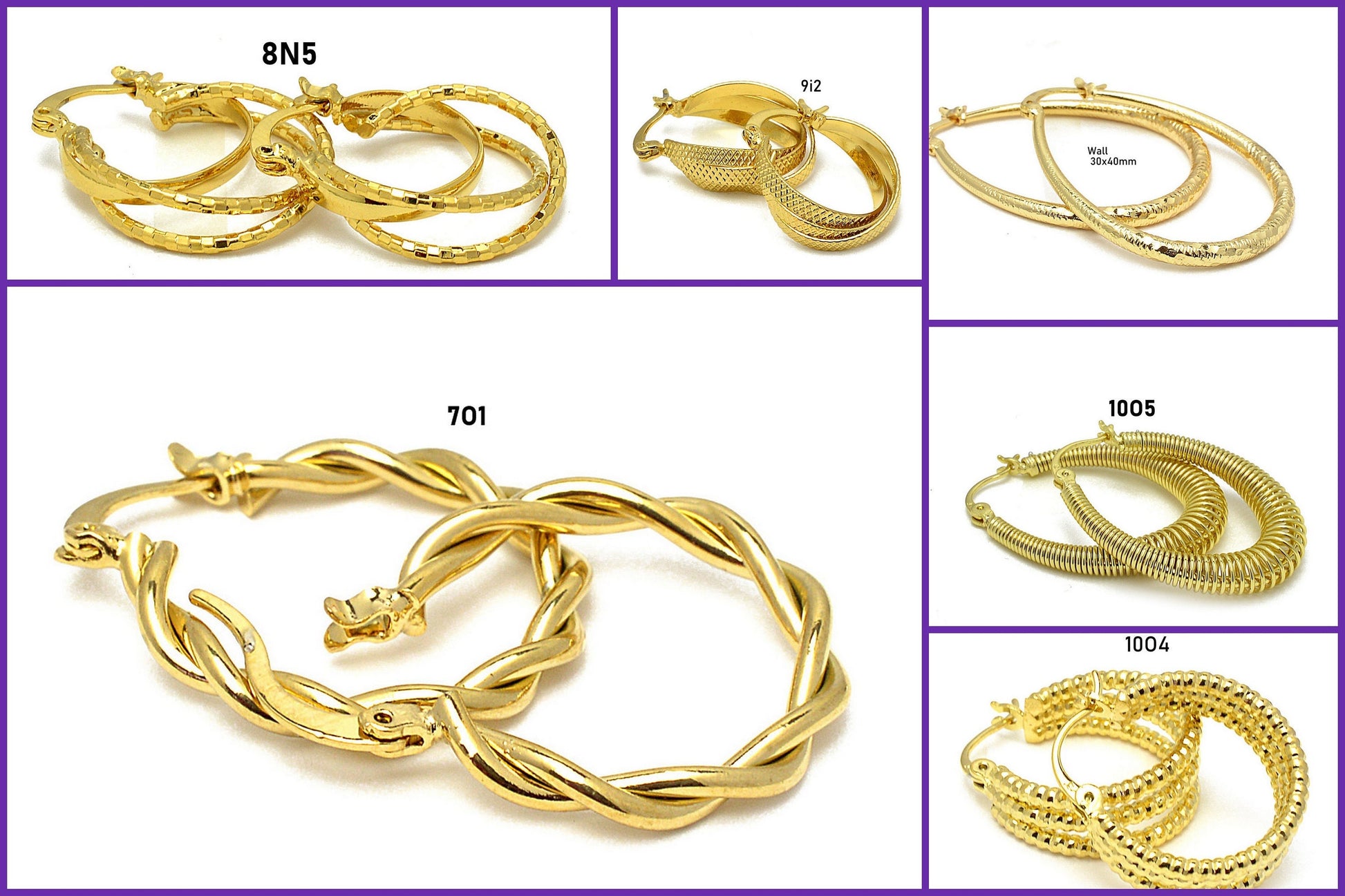 Gold Filled Alternative Twisted Hoop Earrings: Diamond Cut Pattern, Jewelry Making Supplies