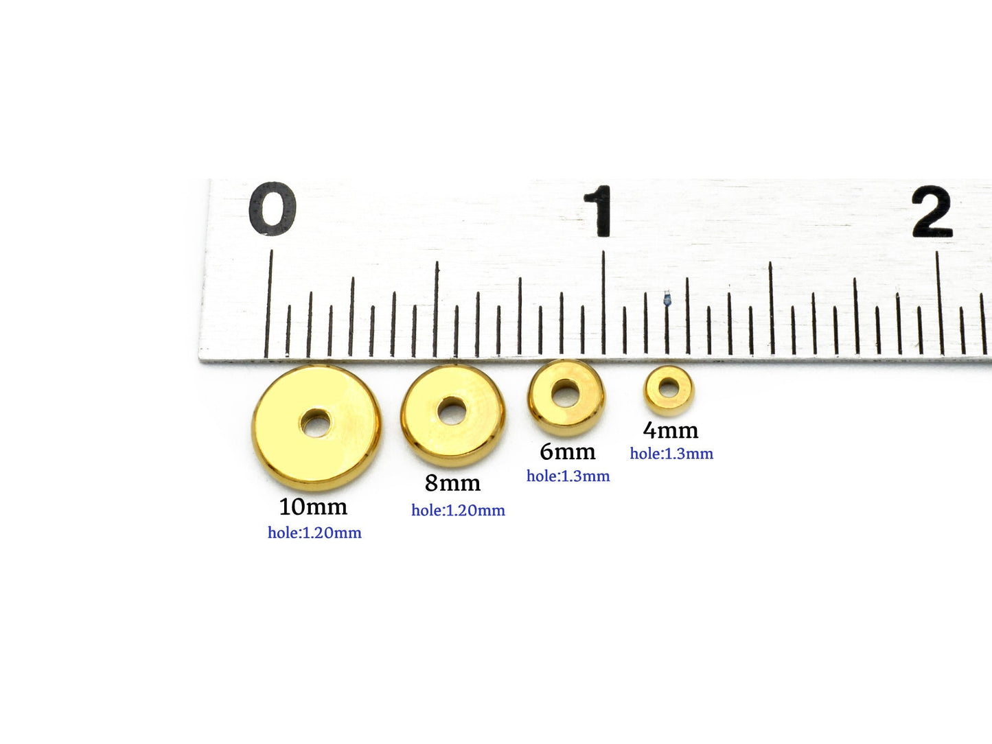 Gold plated Stainless Steel Plain Roundel Seamless Spacer for Jewelry 4mm to 10mm jewelry making supplies