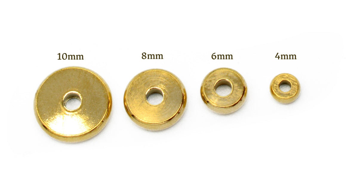 Gold plated Stainless Steel Plain Roundel Seamless Spacer for Jewelry 4mm to 10mm jewelry making supplies - detail image 2
