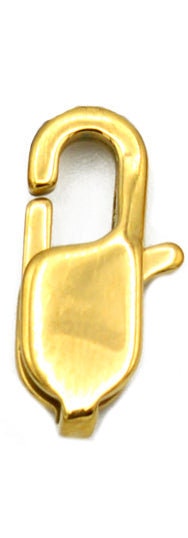 Steel Lobster Clasp Findings: Gold Plated Jewelry Components, Oval & Rectangle Shapes (Multiple Sizes, Stainless Steel)
