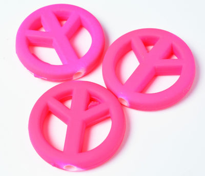 20/17mm Matte Rubberized Colorful Plastic Peace Symbol Beads,Clay Peace Beads,Acrylic Beads,Necklace beads,Rubberized Bead...