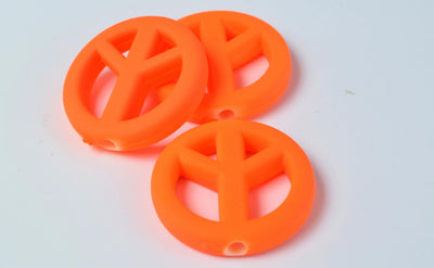 20/17mm Matte Rubberized Colorful Plastic Peace Symbol Beads,Clay Peace Beads,Acrylic Beads,Necklace beads,Rubberized Bead...