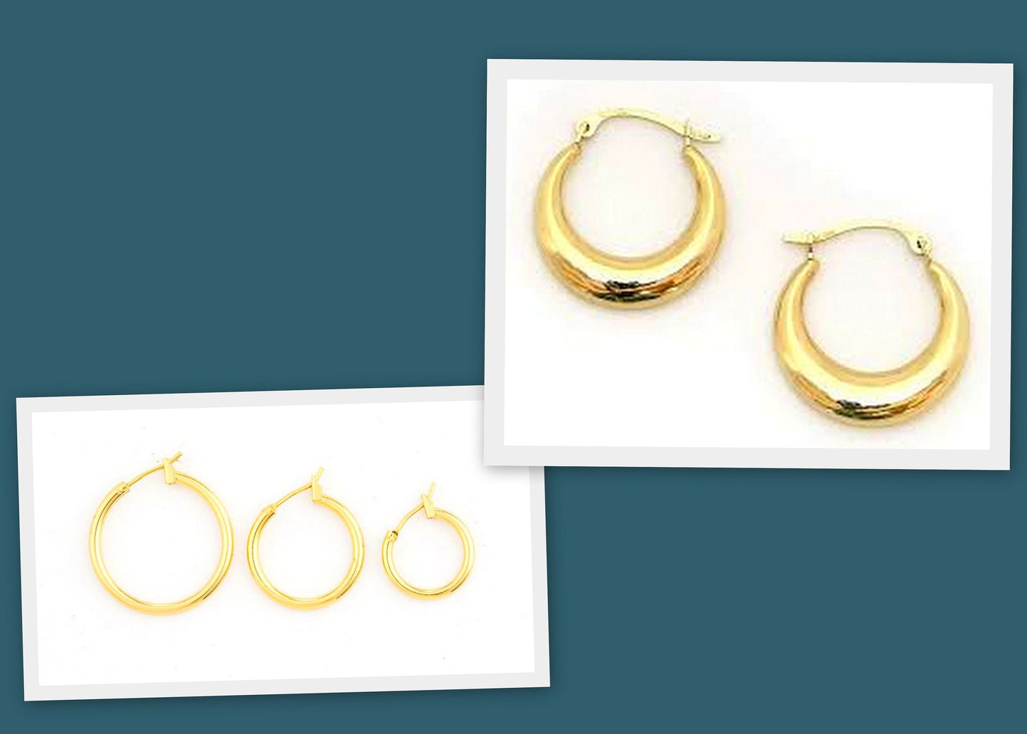 Moon Round Hoop Earring Gold Filled EP 18K Jewelry Making 2 designs 16mm/20mm/25mm 27x25mm jewelry making supplies