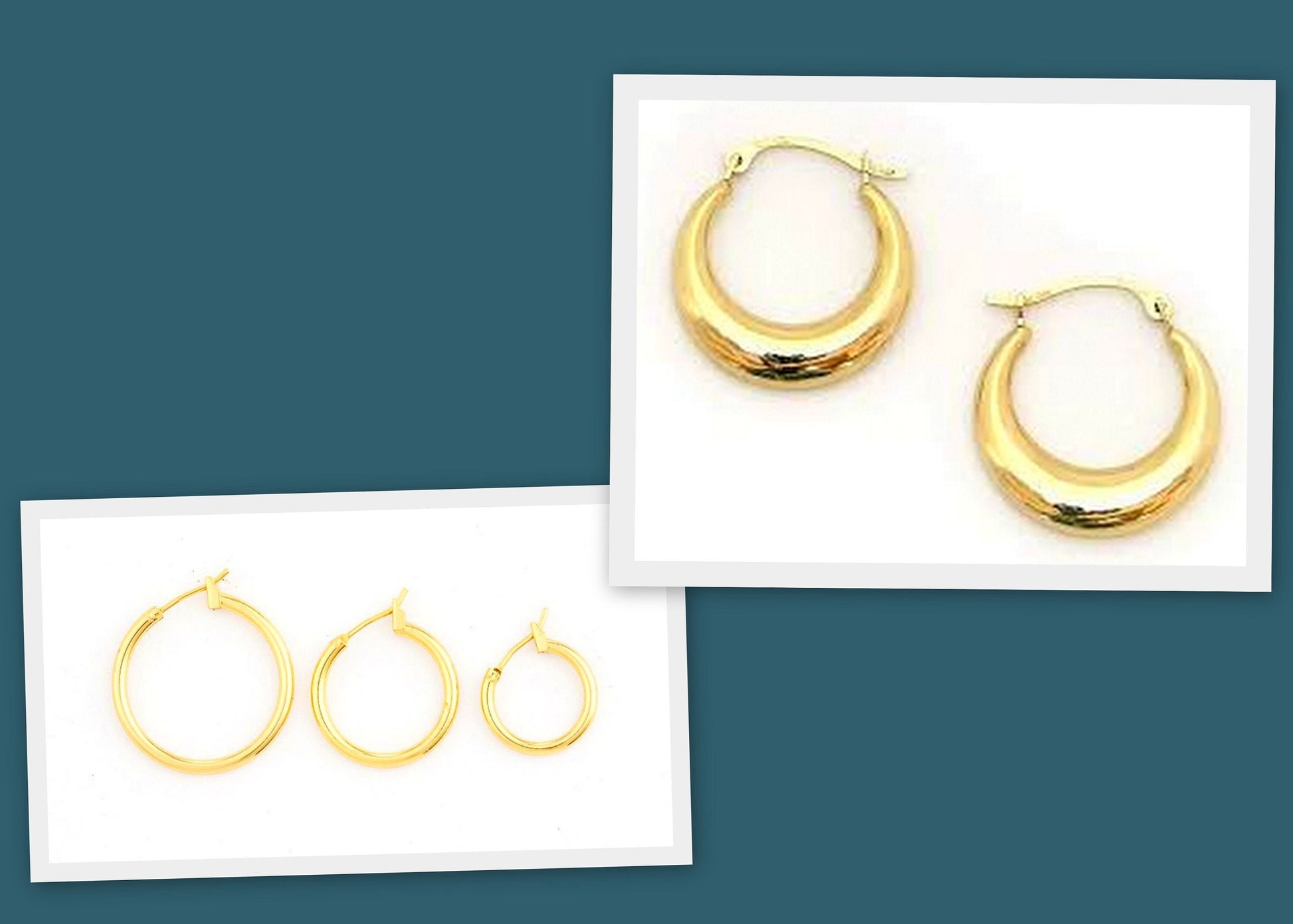 Moon Round Hoop Earring Gold Filled EP 18K Jewelry Making 2 designs 16mm/20mm/25mm 27x25mm jewelry making supplies
