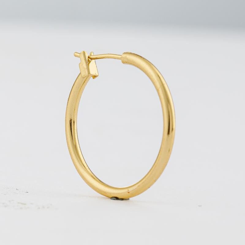 Moon Round Hoop Earring Gold Filled EP 18K Jewelry Making 2 designs 16mm/20mm/25mm 27x25mm jewelry making supplies - detai...