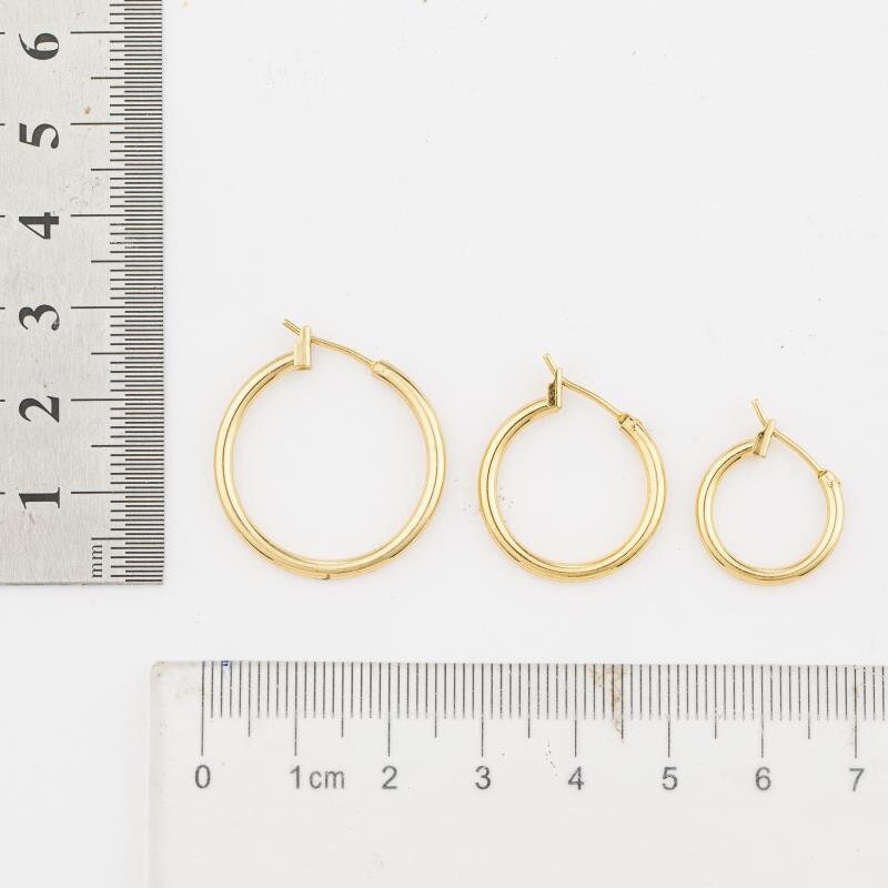 Moon Round Hoop Earring Gold Filled EP 18K Jewelry Making 2 designs 16mm/20mm/25mm 27x25mm jewelry making supplies - detai...