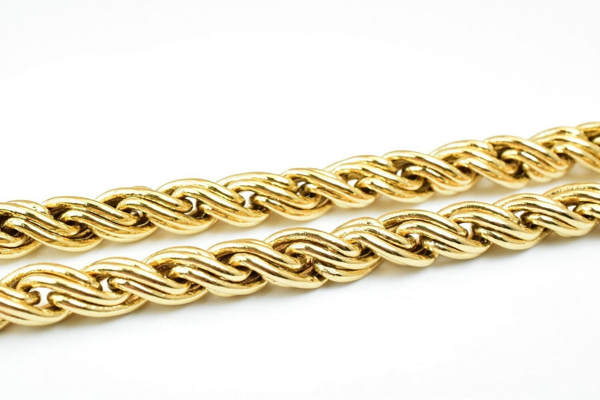 18k Gold Filled Alternative Rope Chain: Tarnish Resistant Round Links - , Jewelry Findings, Clasp Size Large