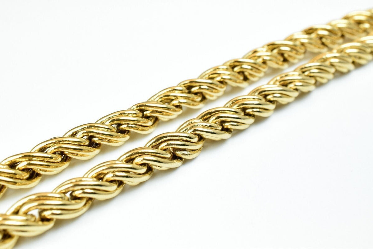 18k Gold Filled Alternative Rope Chain: Tarnish Resistant Round Links - , Jewelry Findings, Clasp Size Large