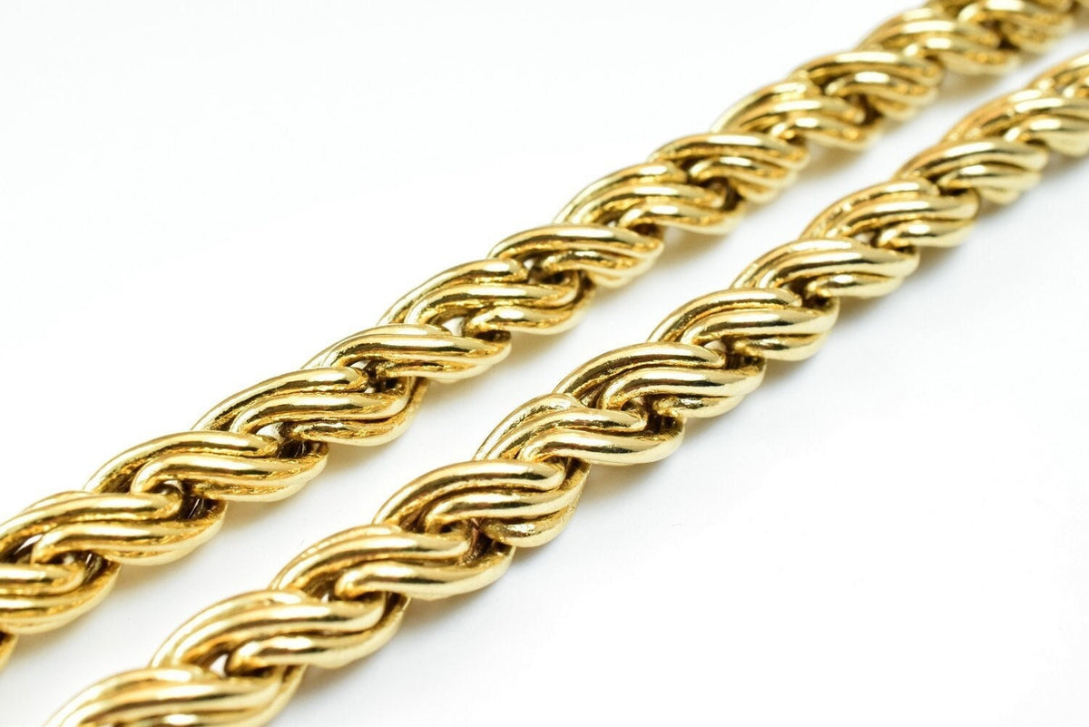 18k Gold Filled Alternative Rope Chain: Tarnish Resistant Round Links - , Jewelry Findings, Clasp Size Large