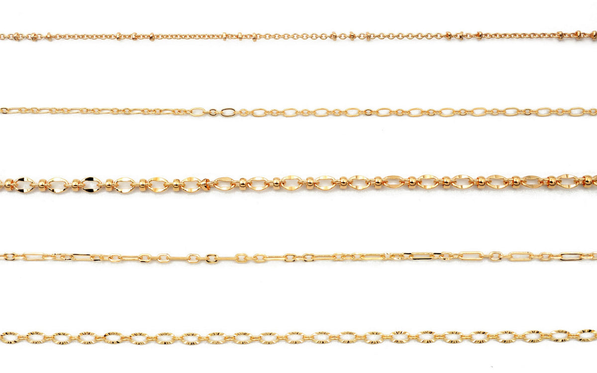 Gold Filled Alternative Saturn Paper Clip Chain - Tarnish Resistant Jewelry, Durable , Handmade Use