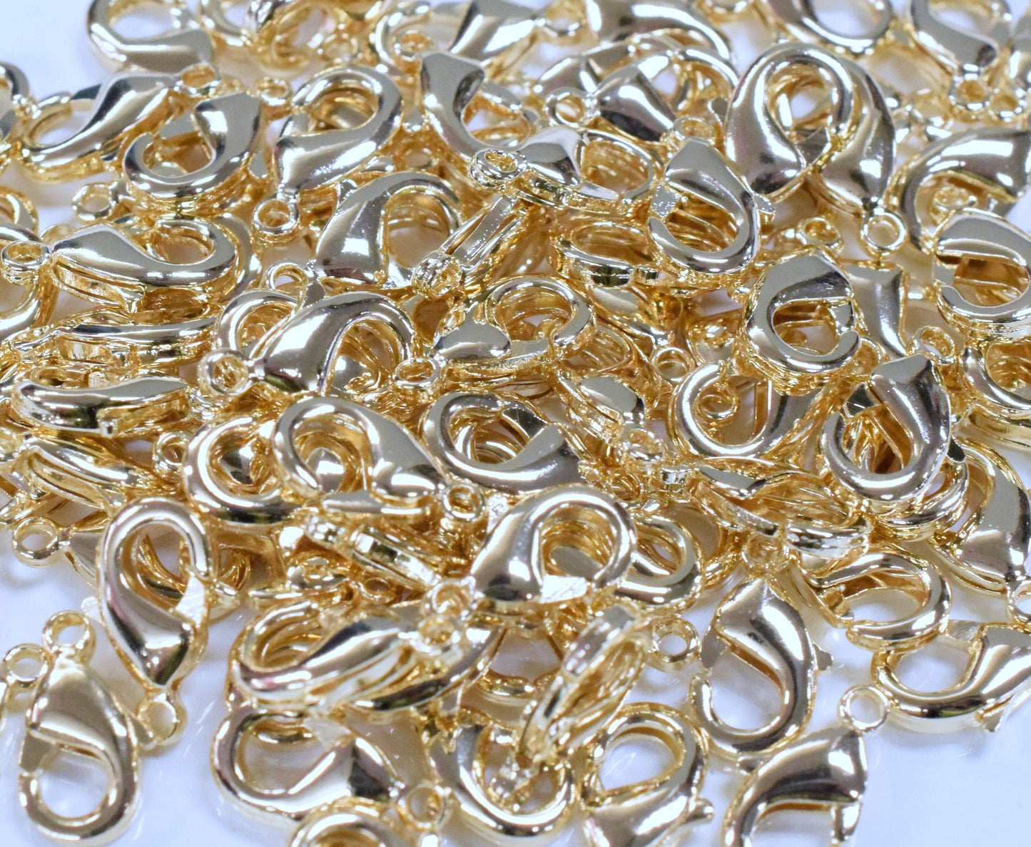 10 PCs 18K/14K Gold Filled Look, Lobster Clasp Sizes, 8x4mm, 9x5mm, 12x7mm, 14x8mm, 15x10mm Gold Filled Findings Beads Jew...