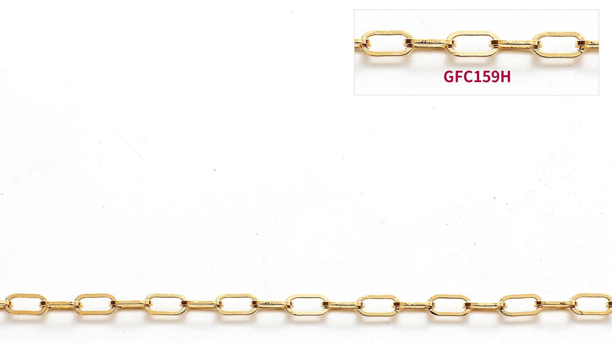 Gold filled EP Saturn Crinkle Paper Clip Cable Chain Customizable Jewelry 3FT/PK jewelry making supplies - detail image 5