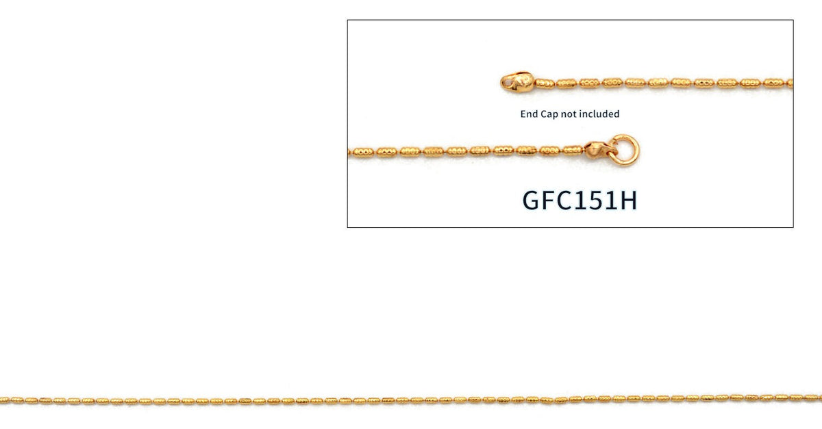 Gold filled EP Saturn Beaded Barleycorn Link Chain Customizable Jewelry by Foot 3FT/1 PK jewelry making supplies - detail...