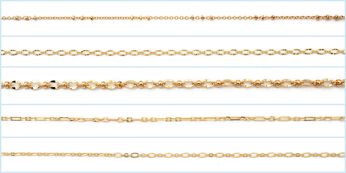 Gold Filled Look, Saturn Paper Clip Link Chain Customizable Jewelry by Foot 3FT/1 PK jewelry making supplies - detail image 2
