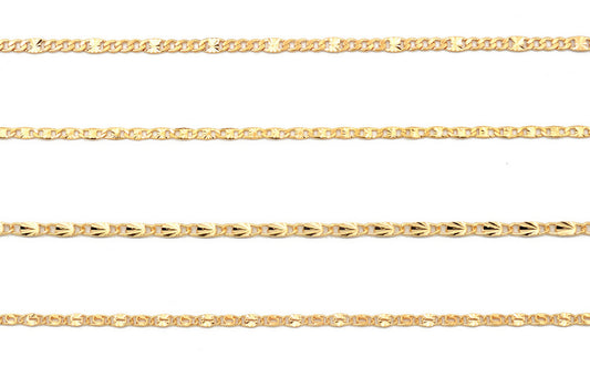 Gold filled Look,Anchor Beaded Link Chain Customizable Jewelry by Foot 3FT/1PK jewelry making supplies - detail image 2