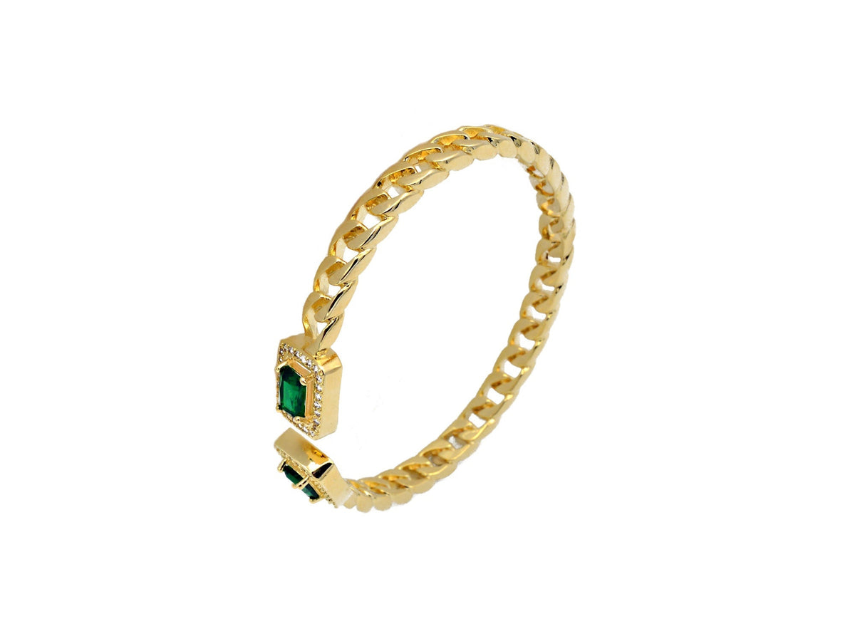 14K Women's Gold Filled EP Extension Bracelet/Bangel Crystal/Green Zircon bohemian Bling Jewelry Making tarnish resistant...