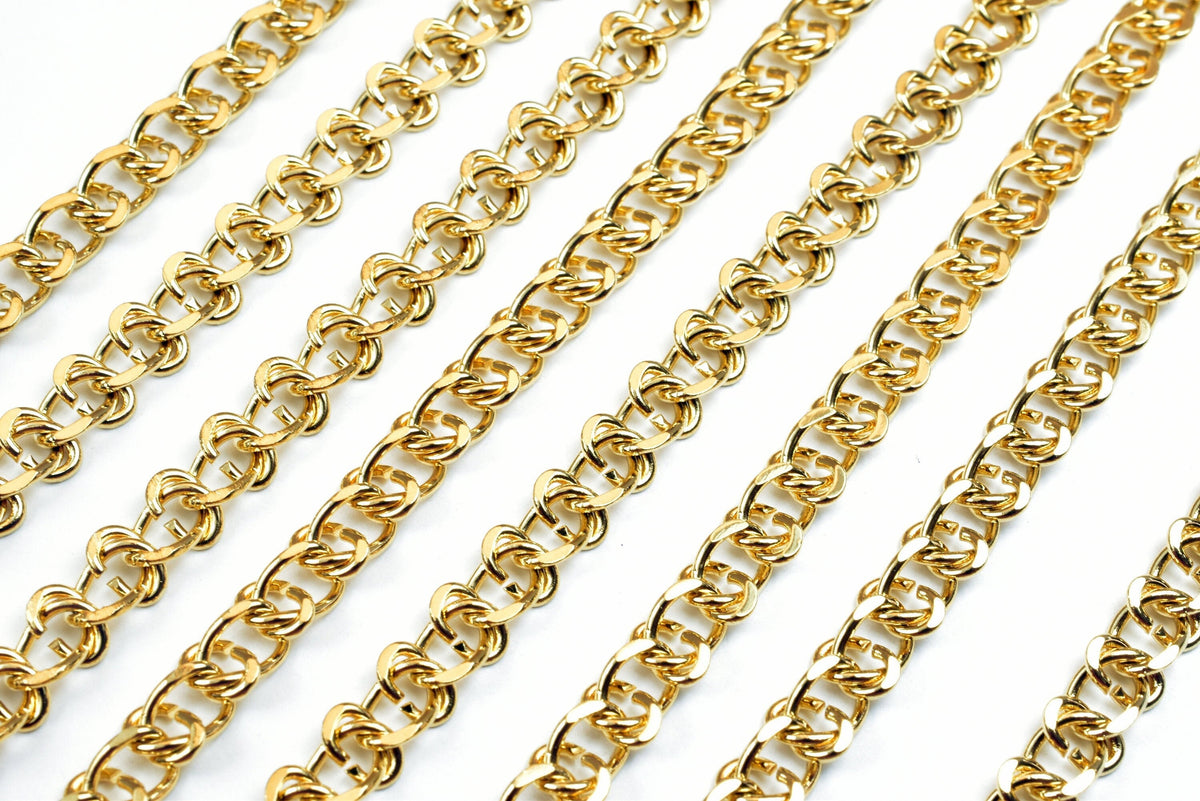 24"/20" Inch Gold Filled Look, EP 18k Cable Chain 6mm/5mm/4mm Width, 2mm Thickness  CG496/CG496A/CG496B/CG511 jewelry maki...