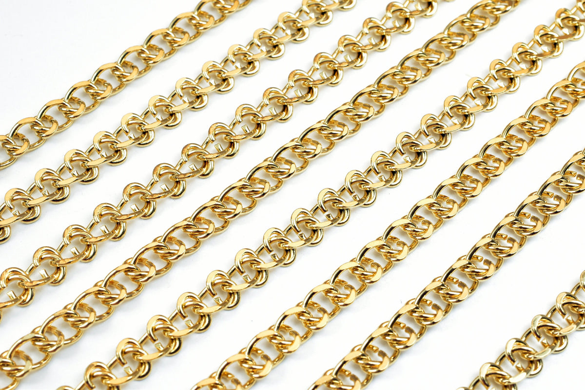 24"/20" Inch Gold Filled Look, EP 18k Cable Chain 6mm/5mm/4mm Width, 2mm Thickness  CG496/CG496A/CG496B/CG511 jewelry maki...