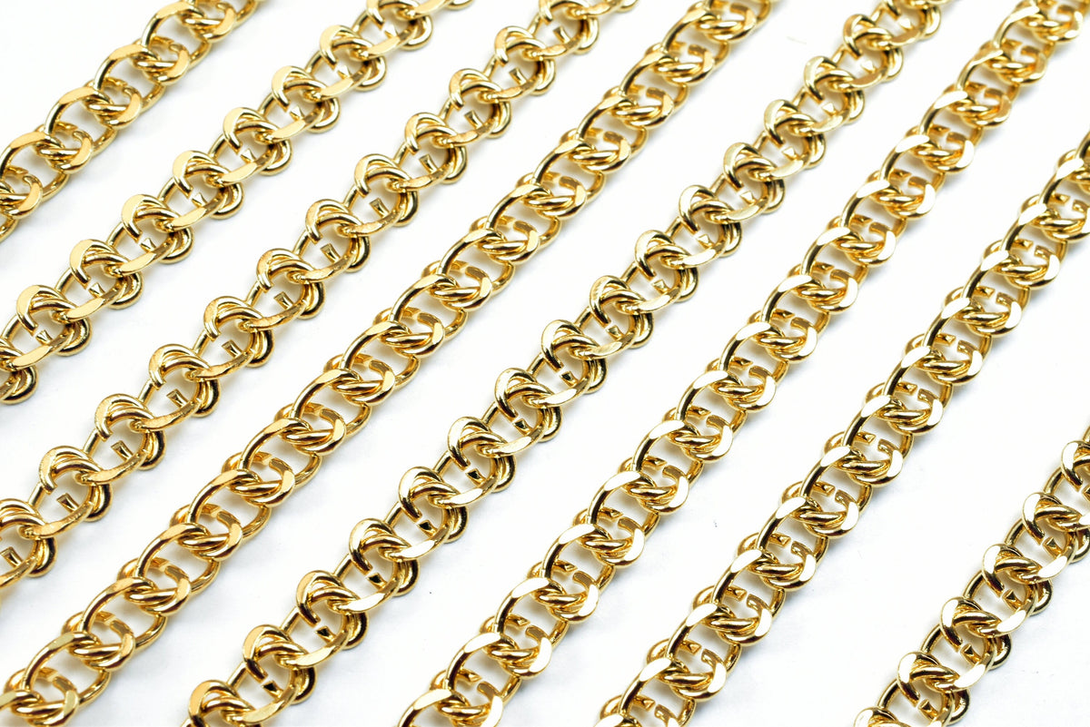 24"/20" Inch Gold Filled Look, EP 18k Cable Chain 6mm/5mm/4mm Width, 2mm Thickness  CG496/CG496A/CG496B/CG511 jewelry maki...