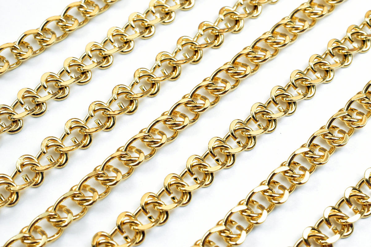 24"/20" Inch Gold Filled Look, EP 18k Cable Chain 6mm/5mm/4mm Width, 2mm Thickness  CG496/CG496A/CG496B/CG511 jewelry maki...