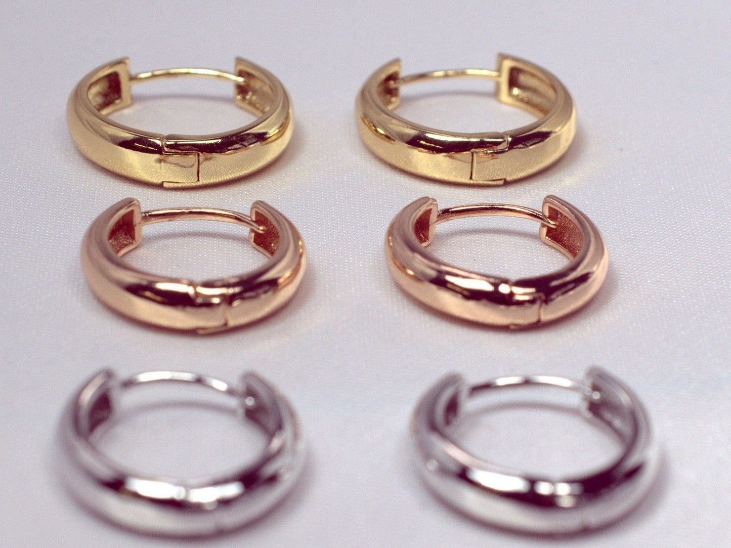 Plain Hoop Earring Gold Filled,Rose Gold,Rhodium Size 10/15/20/22mm Thickness2/3/4/5mm jewelry making supplies
