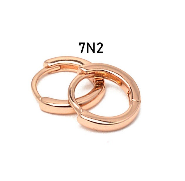 Plain Hoop Earring Gold Filled,Rose Gold,Rhodium Size 10/15/20/22mm Thickness2/3/4/5mm jewelry making supplies - detail im...