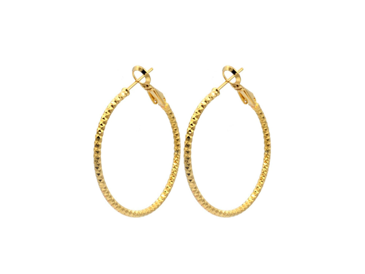 Diamond Cut  Hoop Earring Gold Filled EP 18Kt Jewelry Making 30mm Earring For Every Body 2mm thickness Diamond Cut Earring...