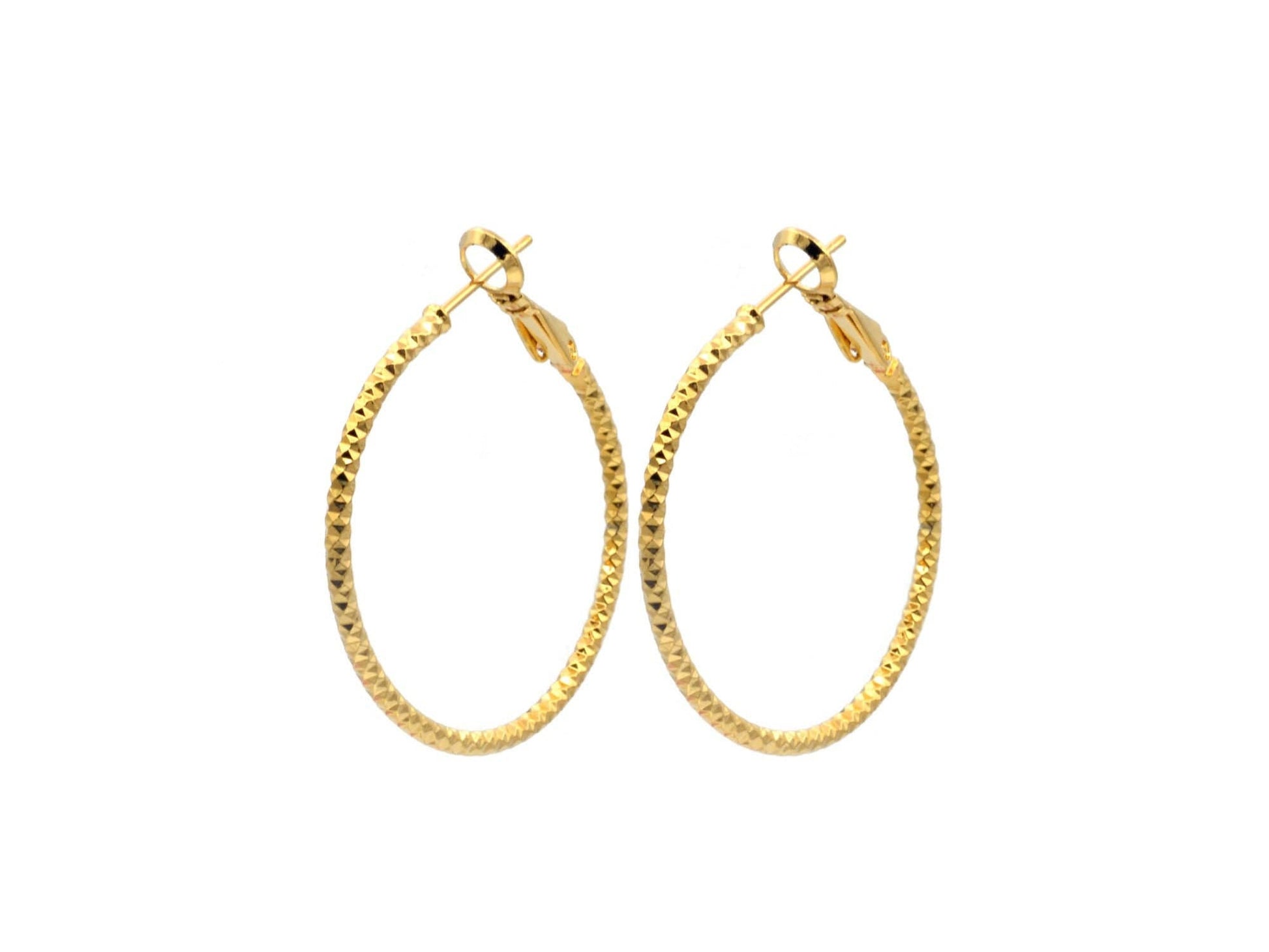 Diamond Cut  Hoop Earring Gold Filled EP 18Kt Jewelry Making 30mm Earring For Every Body 2mm thickness Diamond Cut Earring...