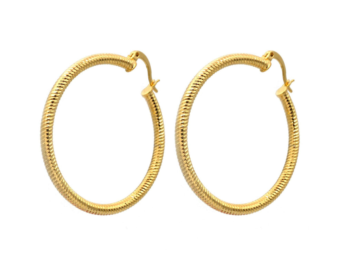 Diamond Cut  Hoop Earring Gold Filled EP 18Kt Jewelry Making 30mm Earring For Every Body 2mm thickness Diamond Cut Earring...